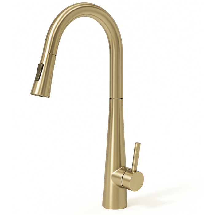 Crescent Pull Out Mixer Brushed Gold